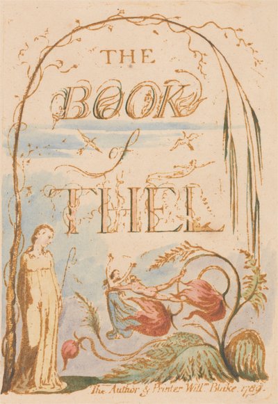 El Libro de Thel, Placa 2, Página de Título de William Blake